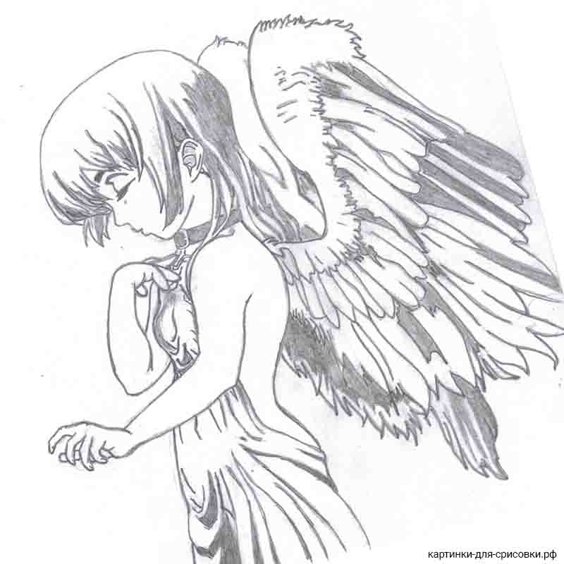 девочка с крыльями ангел аниме - распечатать, скачать бесплатно