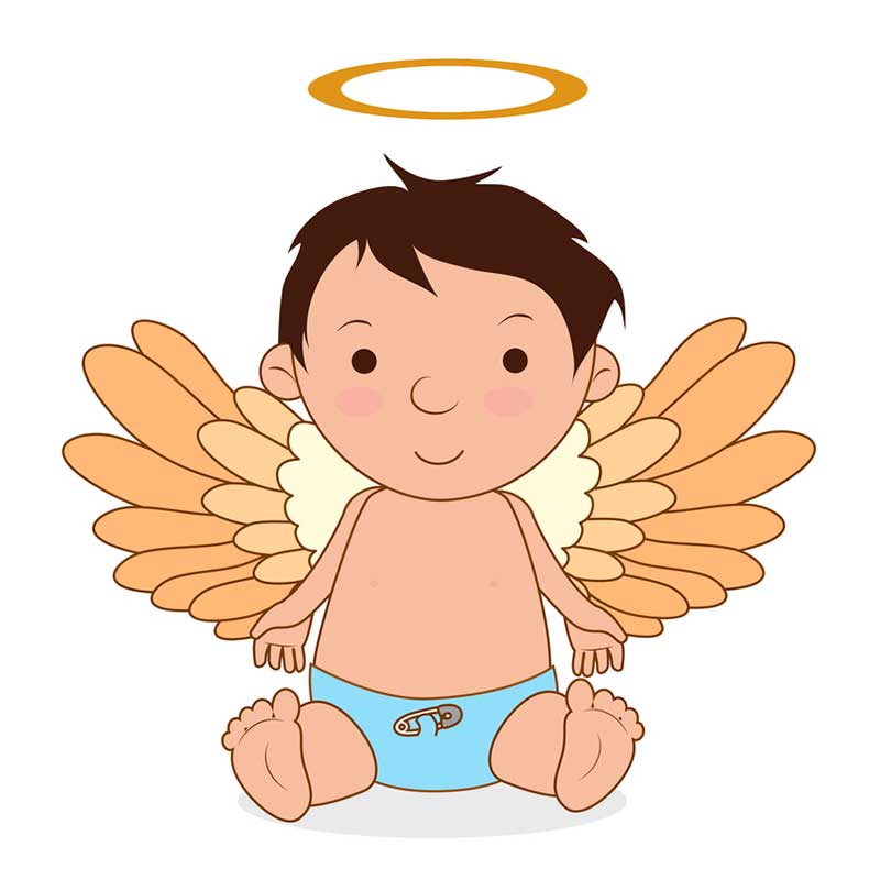 малыш ангел с крыльями - распечатать, скачать бесплатно