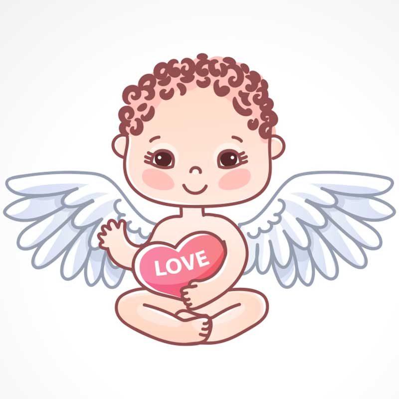 малыш ангел с сердцем - распечатать, скачать бесплатно