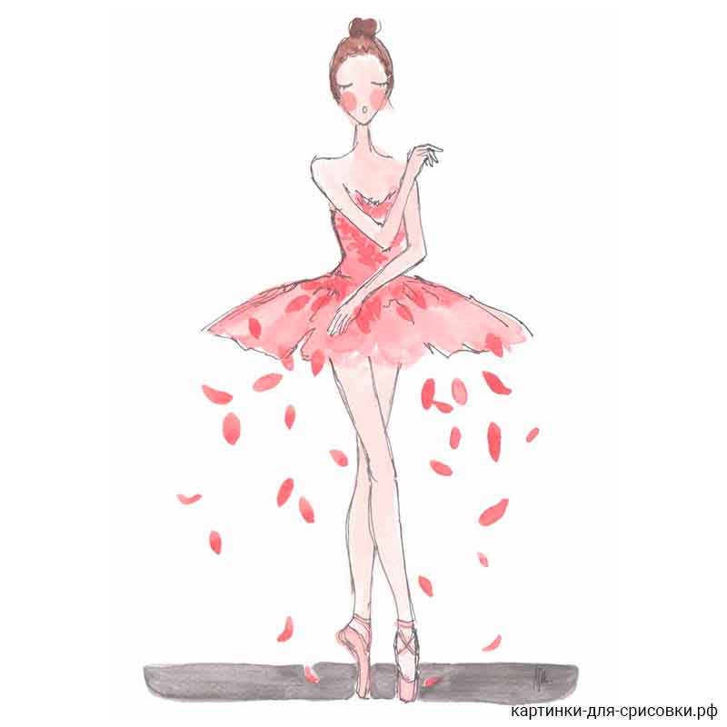 балерина с лепестками цветов - распечатать, скачать бесплатно