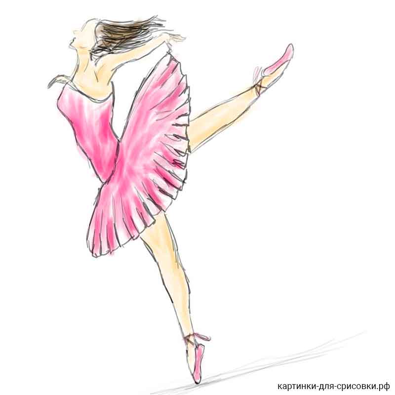 балерина в красном платье - распечатать, скачать бесплатно