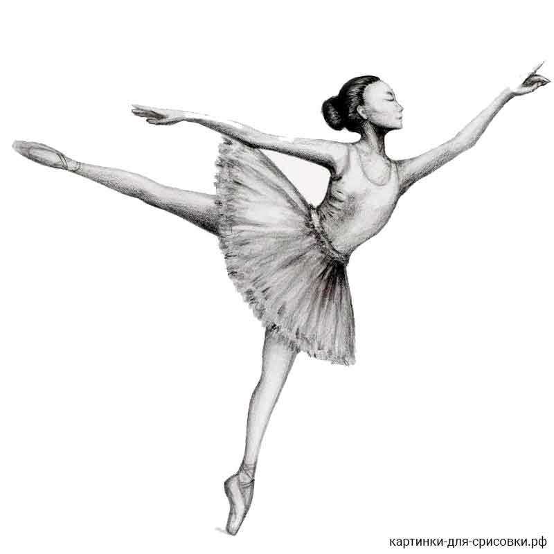 черно-белая балерина - распечатать, скачать бесплатно