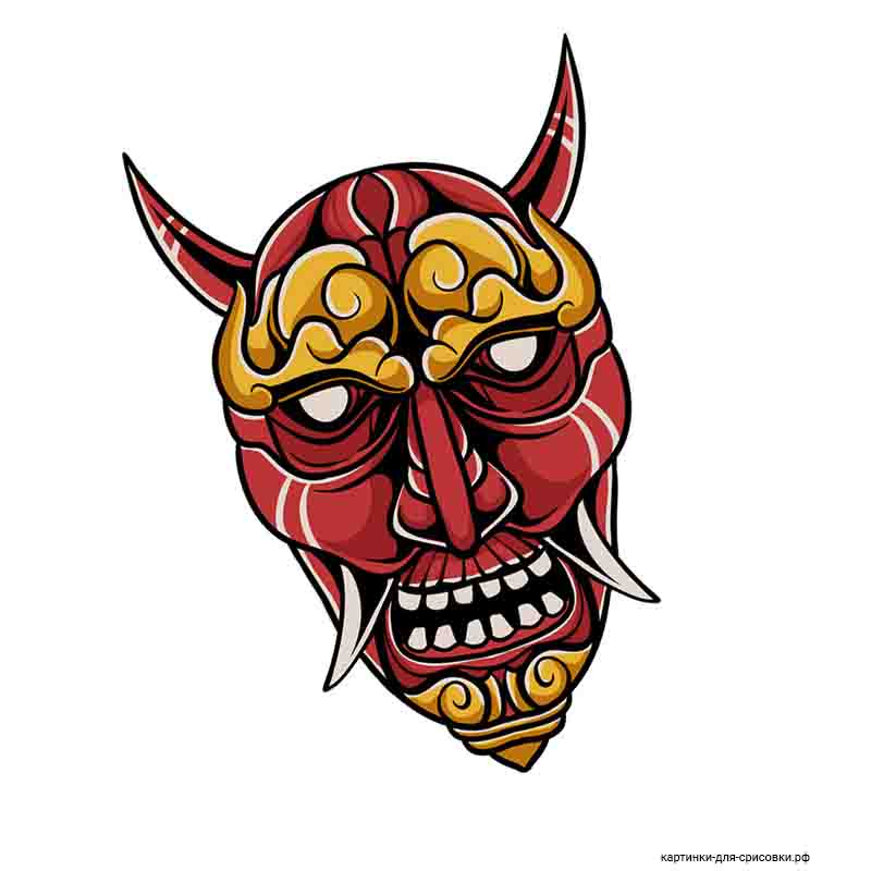 маска демона аниме - распечатать, скачать бесплатно