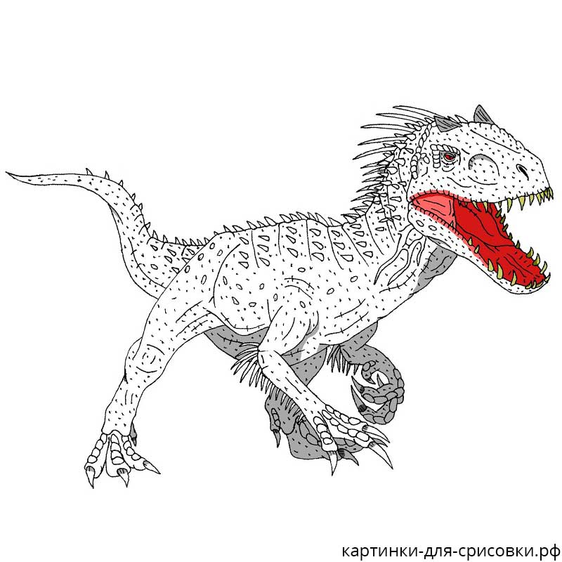 динозавр хищник на охоте - распечатать, скачать бесплатно