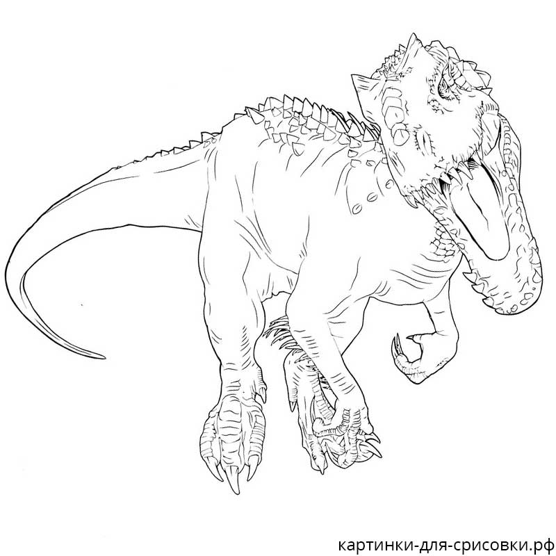 динозавр тираннозавр охотится - распечатать, скачать бесплатно