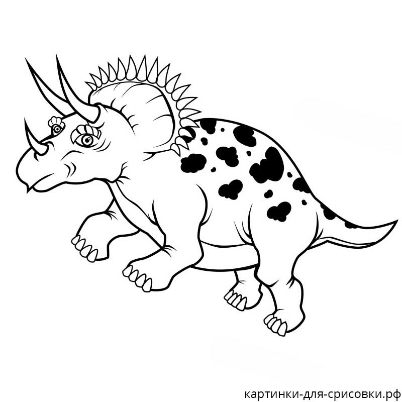 динозавр трицератопс девочка - распечатать, скачать бесплатно