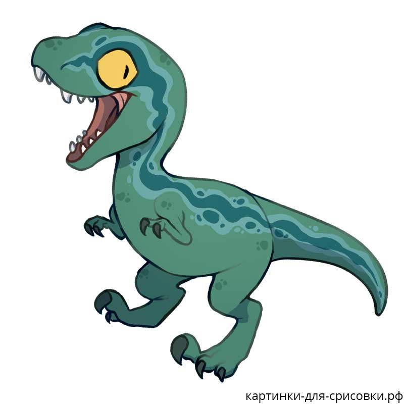 динозавр улыбается - распечатать, скачать бесплатно