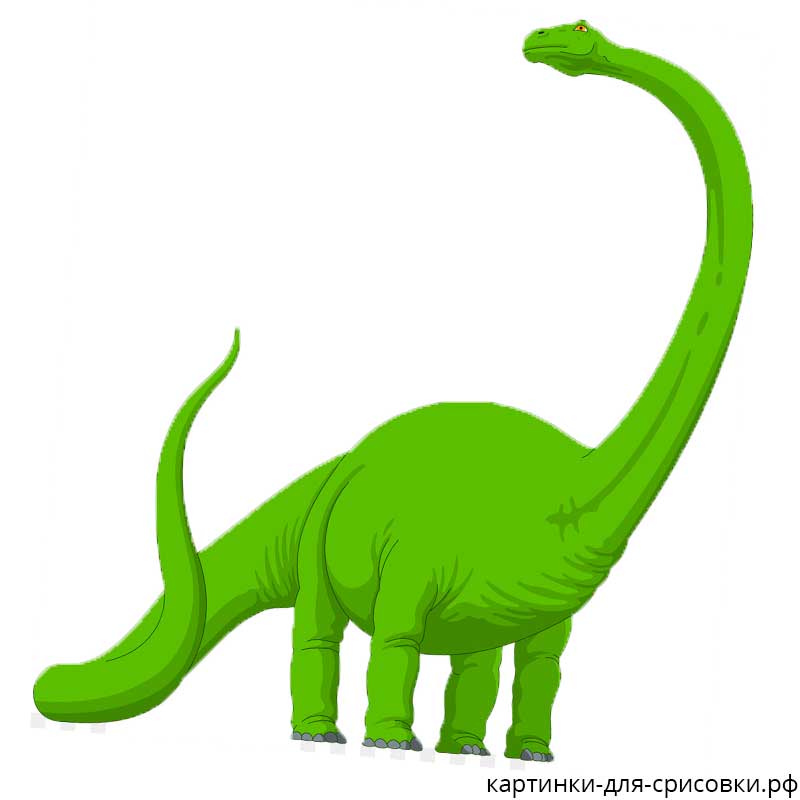 зеленый динозавр диплодок - распечатать, скачать бесплатно