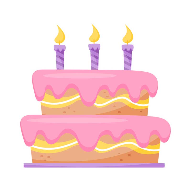 торт с тремя свечами еда - распечатать, скачать бесплатно