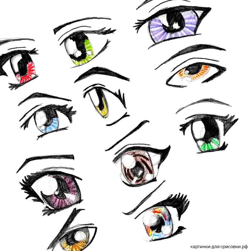 разноцветные глаза аниме - распечатать, скачать бесплатно