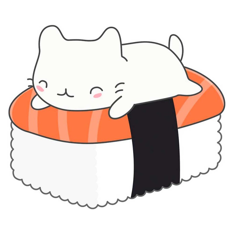 кавайный котик суши - распечатать, скачать бесплатно