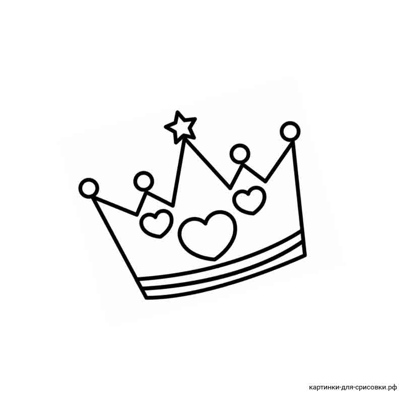 корона с тремя сердечками - распечатать, скачать бесплатно