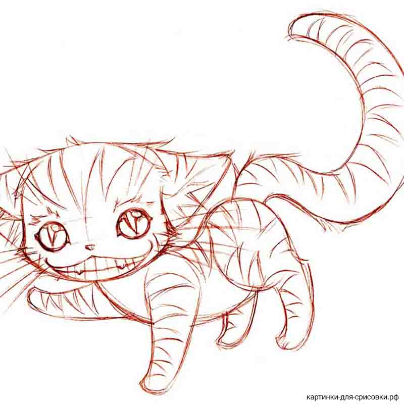 улыбающийся кот аниме - распечатать, скачать бесплатно