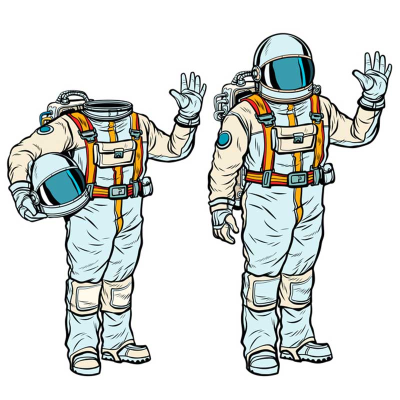 два космонавта - распечатать, скачать бесплатно