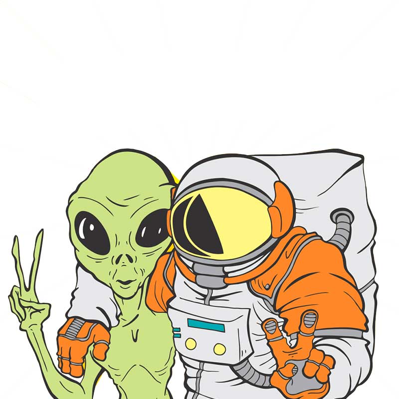 космонавт и инопланетянин - распечатать, скачать бесплатно