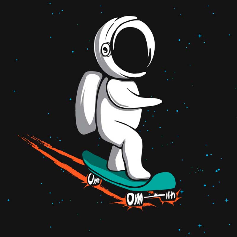 космонавт на скейте - распечатать, скачать бесплатно