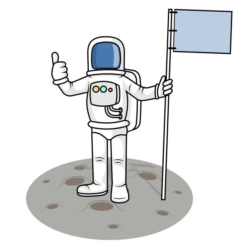 космонавт с флагом - распечатать, скачать бесплатно