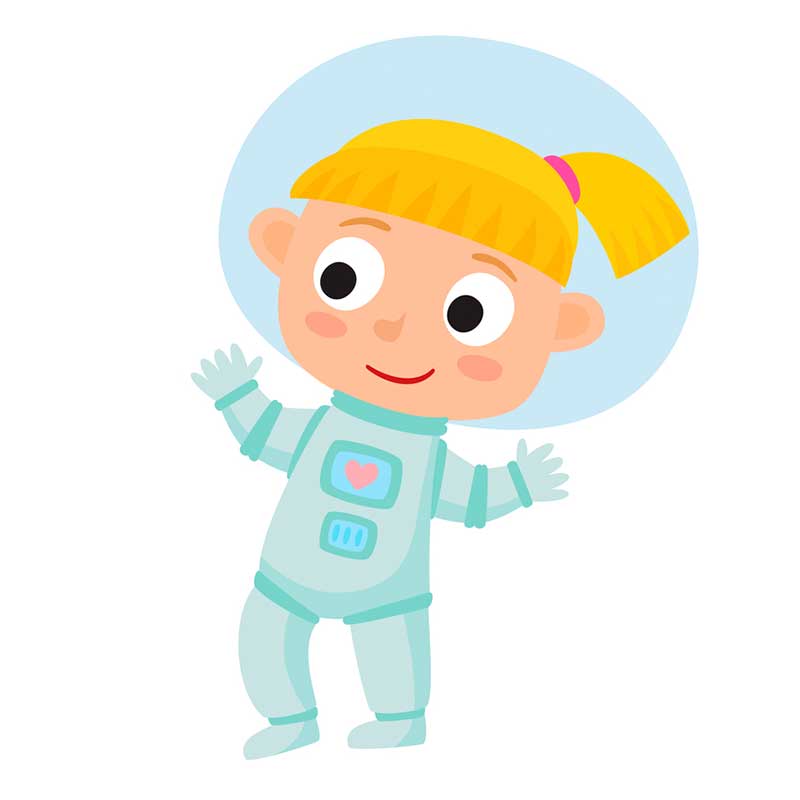 маленькая девочка космонавт - распечатать, скачать бесплатно