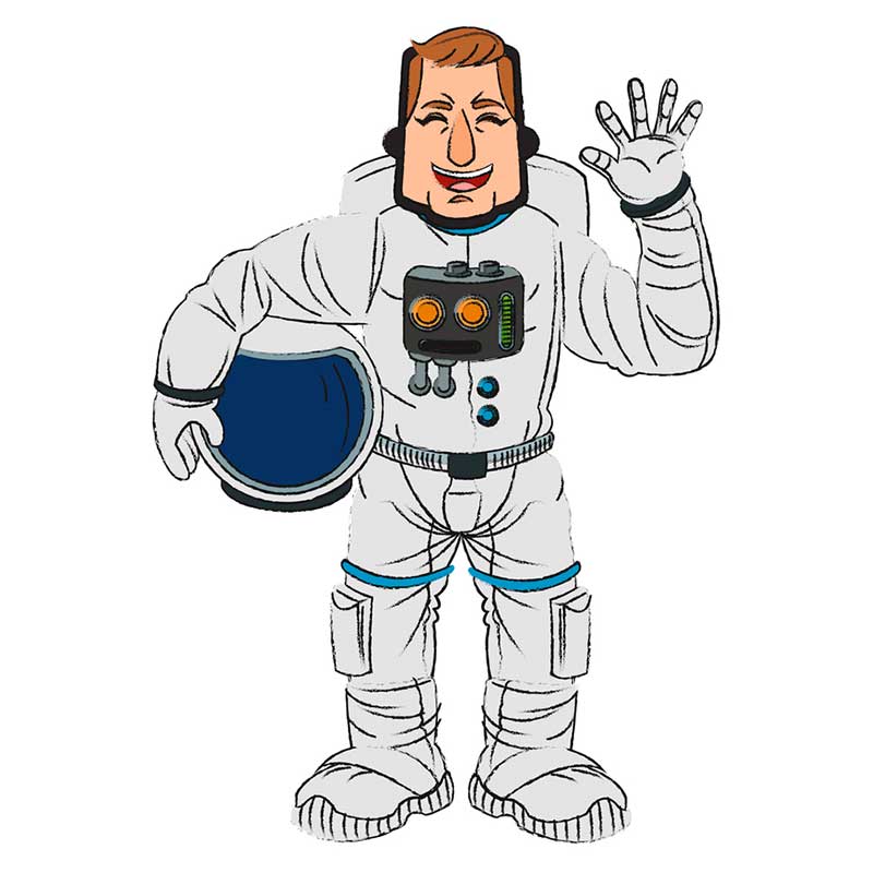 мужчина в костюме космонавта - распечатать, скачать бесплатно