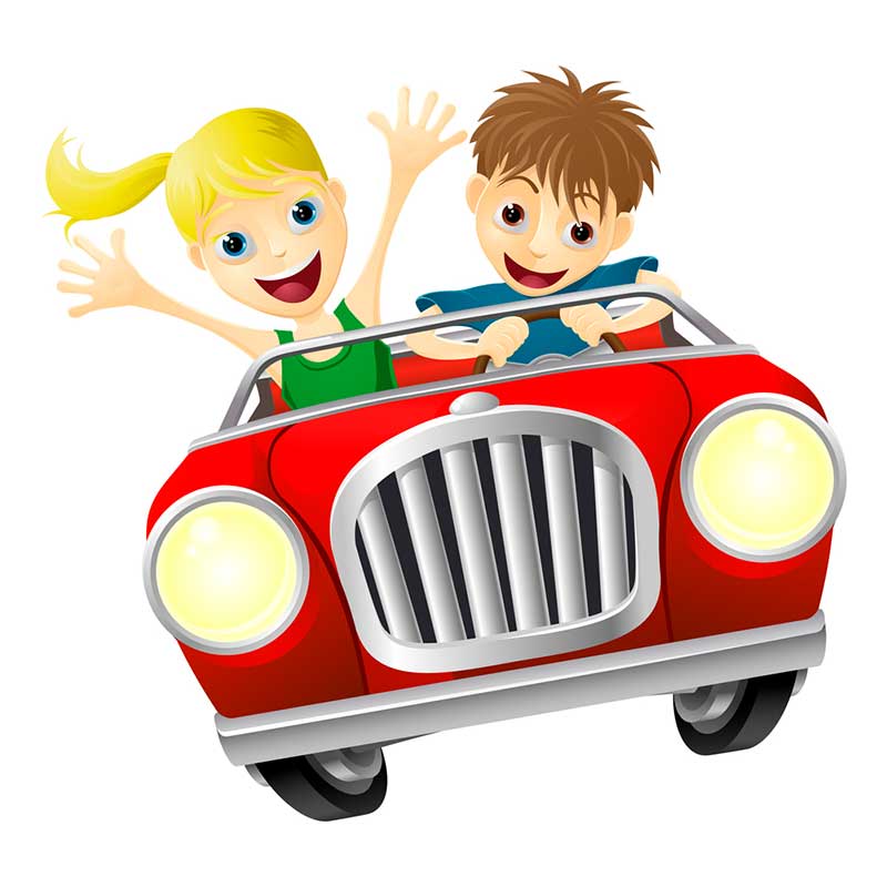 мальчик и девочка в машине - распечатать, скачать бесплатно