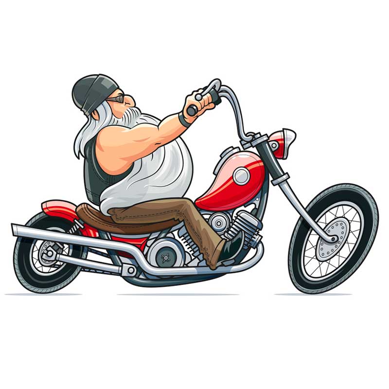 бородатый байкер на мотоцикле - распечатать, скачать бесплатно