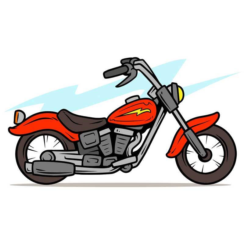 мотоцикл с молнией - распечатать, скачать бесплатно