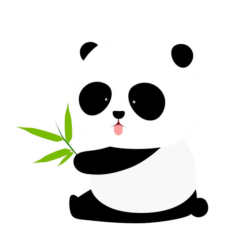 панда и листочек - распечатать, скачать бесплатно