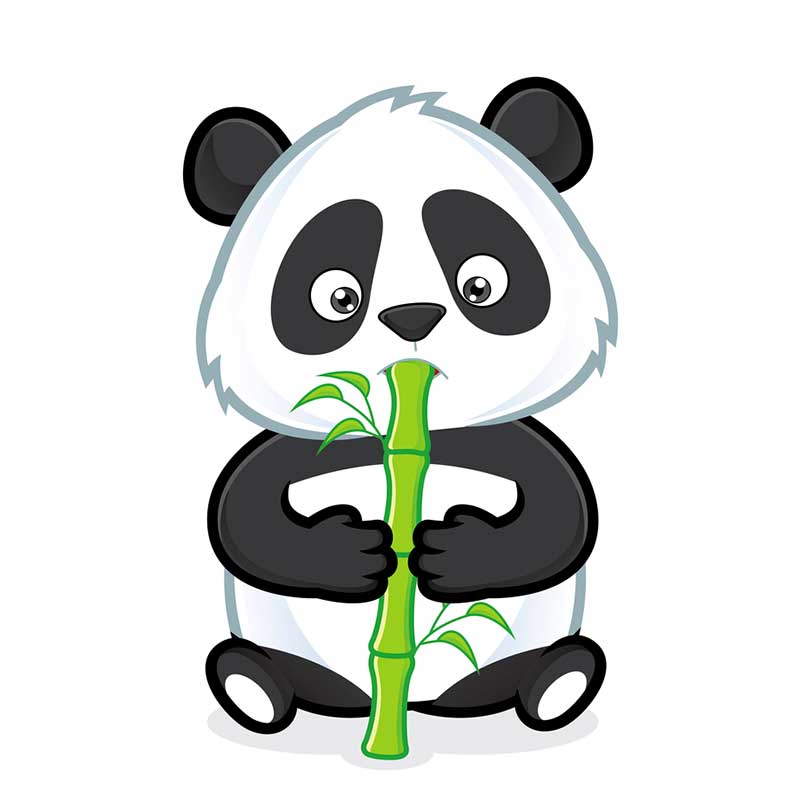 панда играет на бамбуке - распечатать, скачать бесплатно