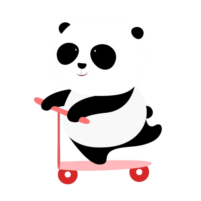 панда на самокате - распечатать, скачать бесплатно
