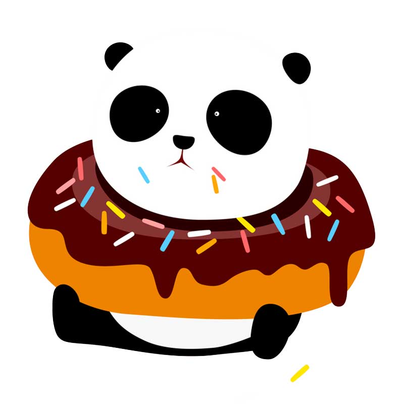 панда в пончике - распечатать, скачать бесплатно