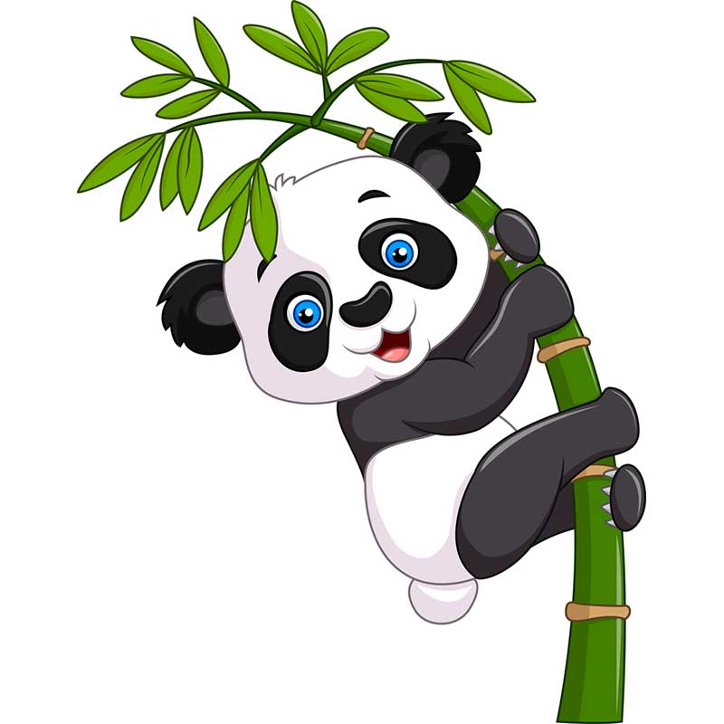 панда залезла на бамбук - распечатать, скачать бесплатно