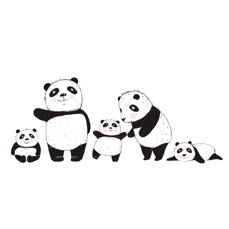 семья панды - распечатать, скачать бесплатно
