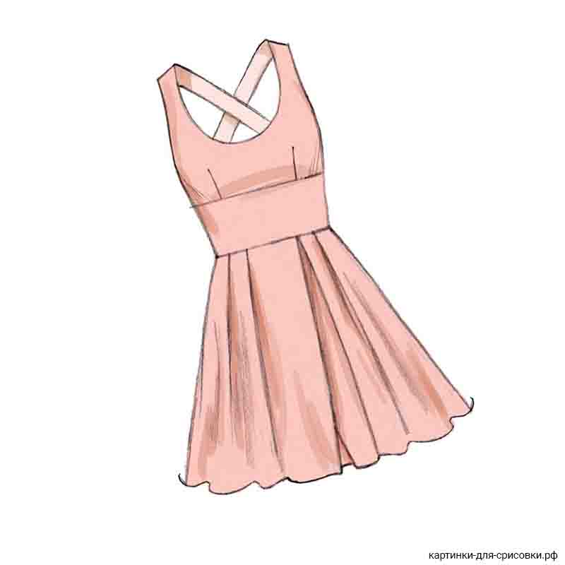 розовое платье для девочки - распечатать, скачать бесплатно