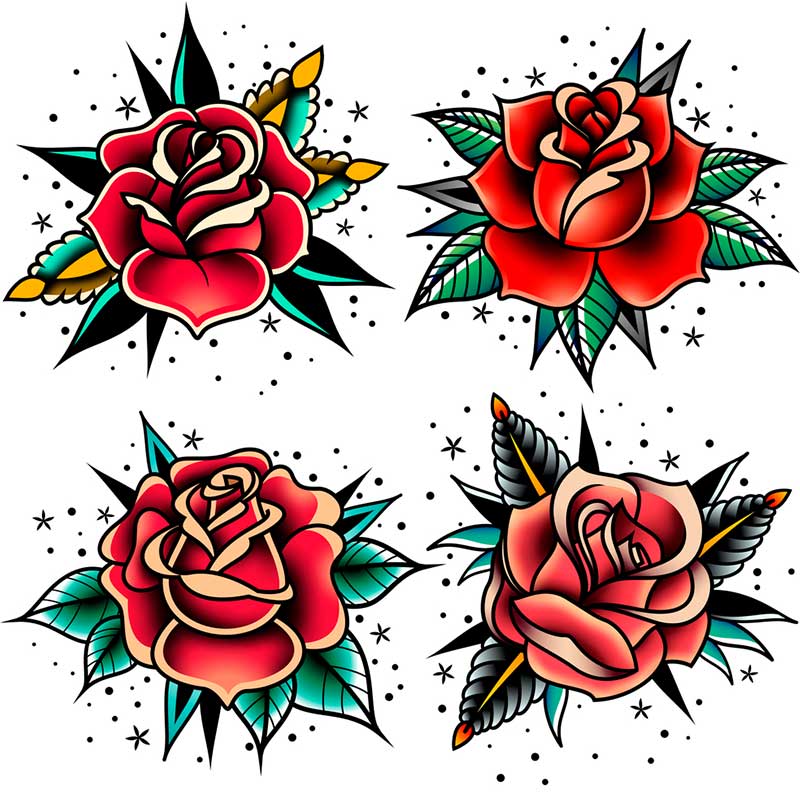 4 красивых розы - распечатать, скачать бесплатно