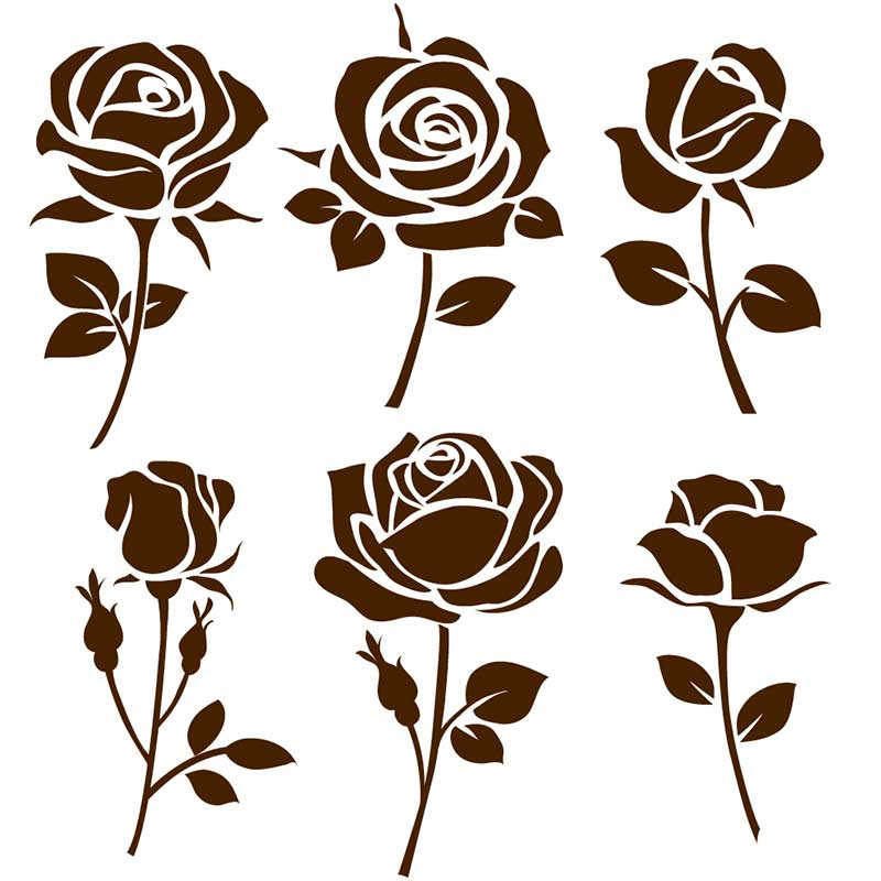 6 красивых роз - распечатать, скачать бесплатно