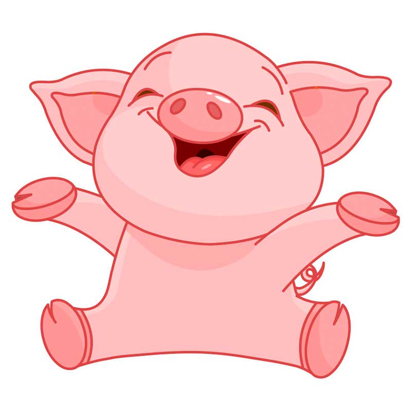 счастливая свинка - распечатать, скачать бесплатно