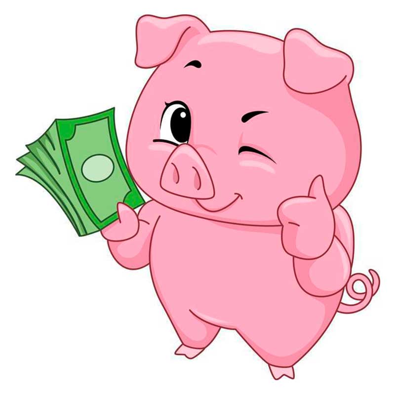 свинка с денежкой - распечатать, скачать бесплатно